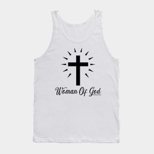 Woman Of God - Roman Catholic Cross - Black - Christian Series 13B Tank Top